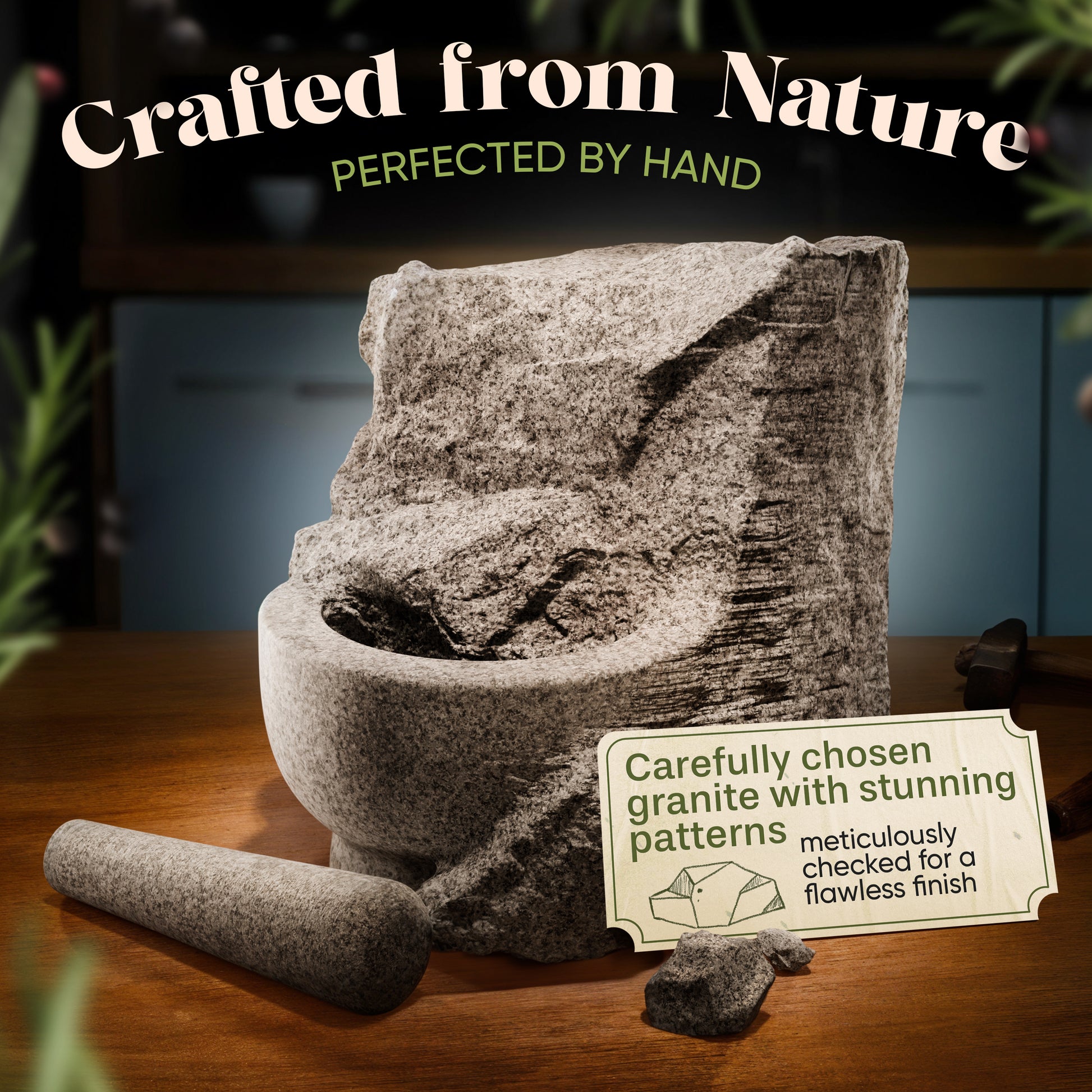 ChefSofi Extra Large 8 Inch 5 Cup-Capacity Mortar and Pestle Set - ChefSofi