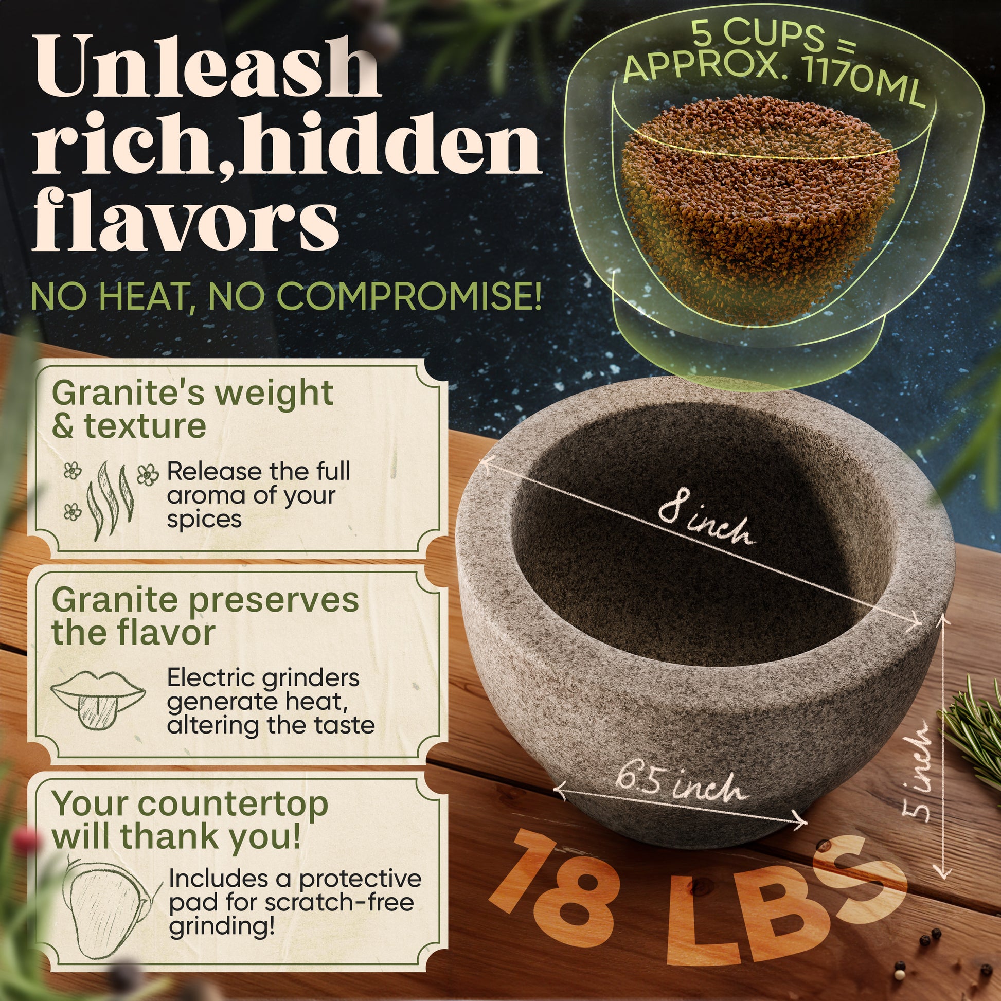 ChefSofi EXTRA Large Mortar & Pestle Set - ChefSofi