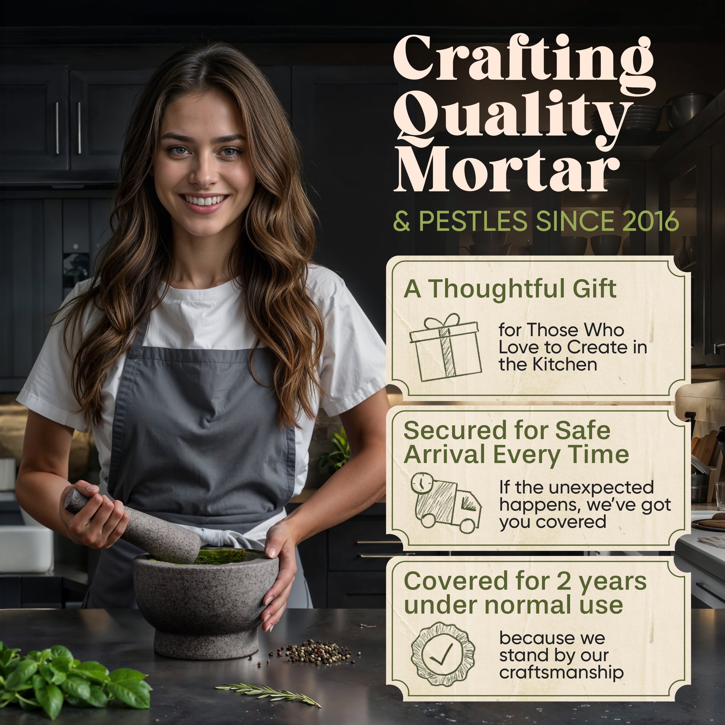 ChefSofi Mortar & Pestle Set - Thumbnail 4